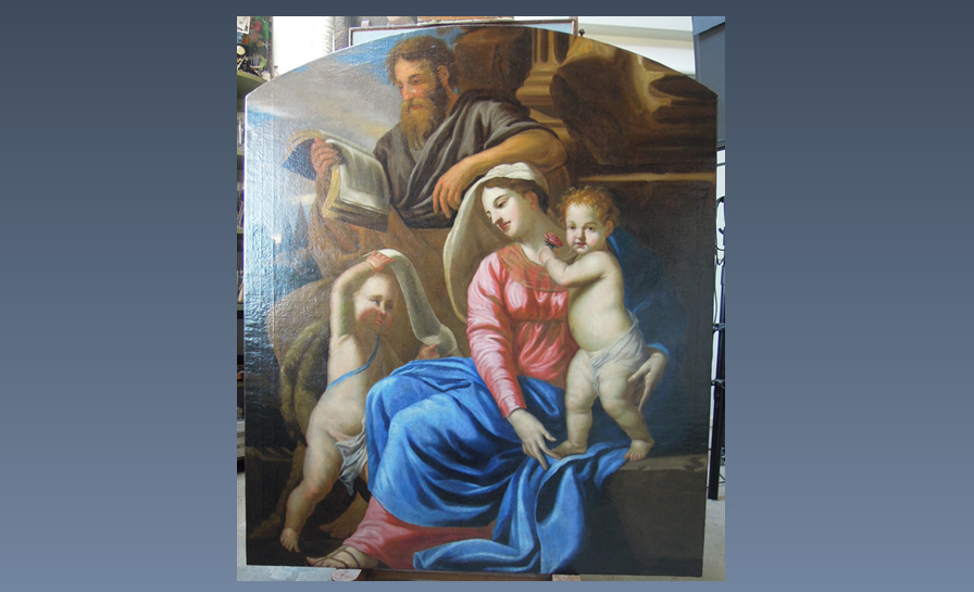 Tableau La Sainte Famille - Tableau entièrement restauré, vue d'ensemble